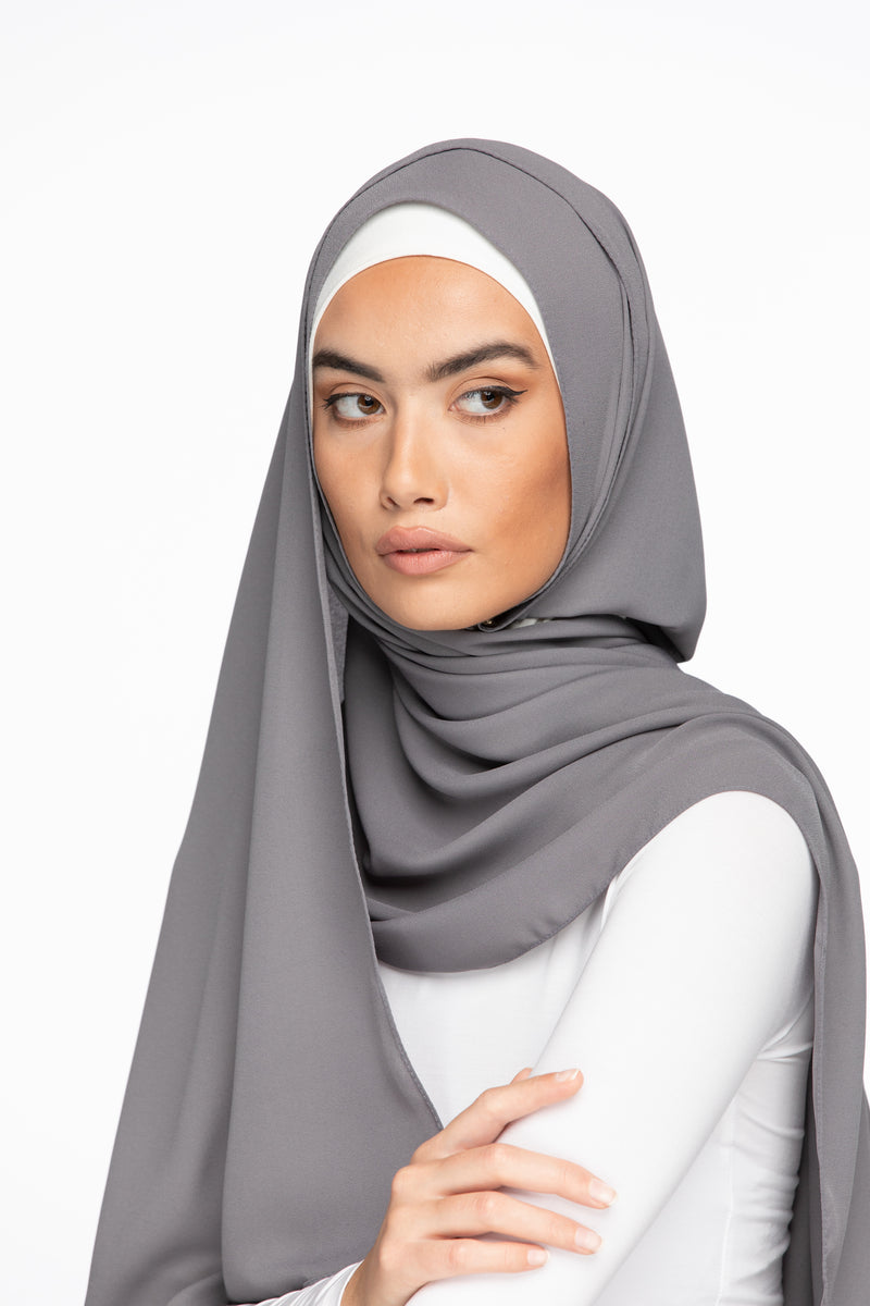 Crêpe Hijab - Dark Pewter