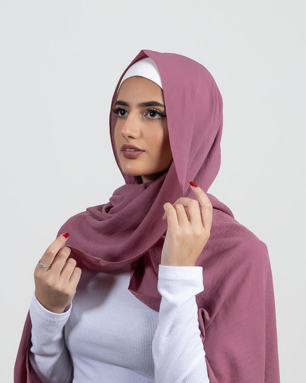 Ruby Crinkle Georgette Hijab
