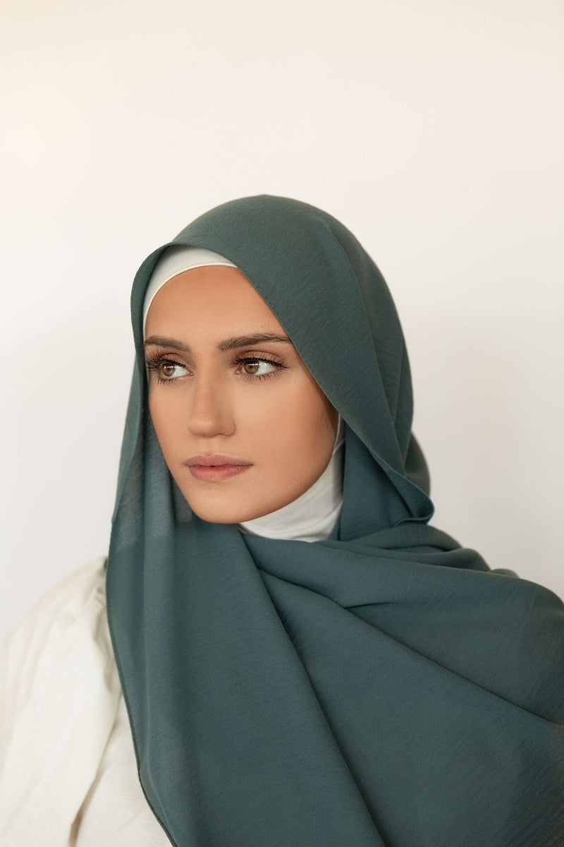 Evergreen Crinkle Georgette Hijab