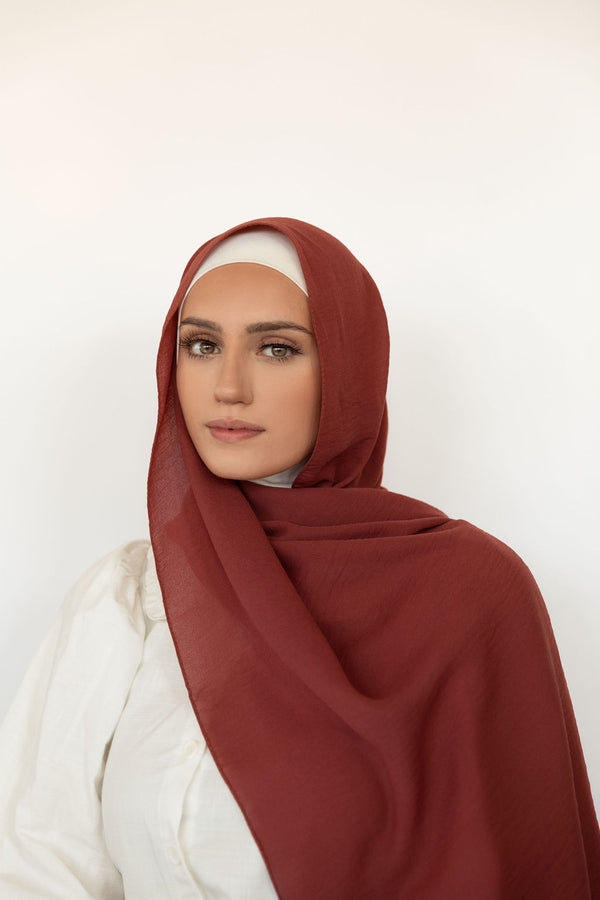 Berry Crinkle Georgette Hijab